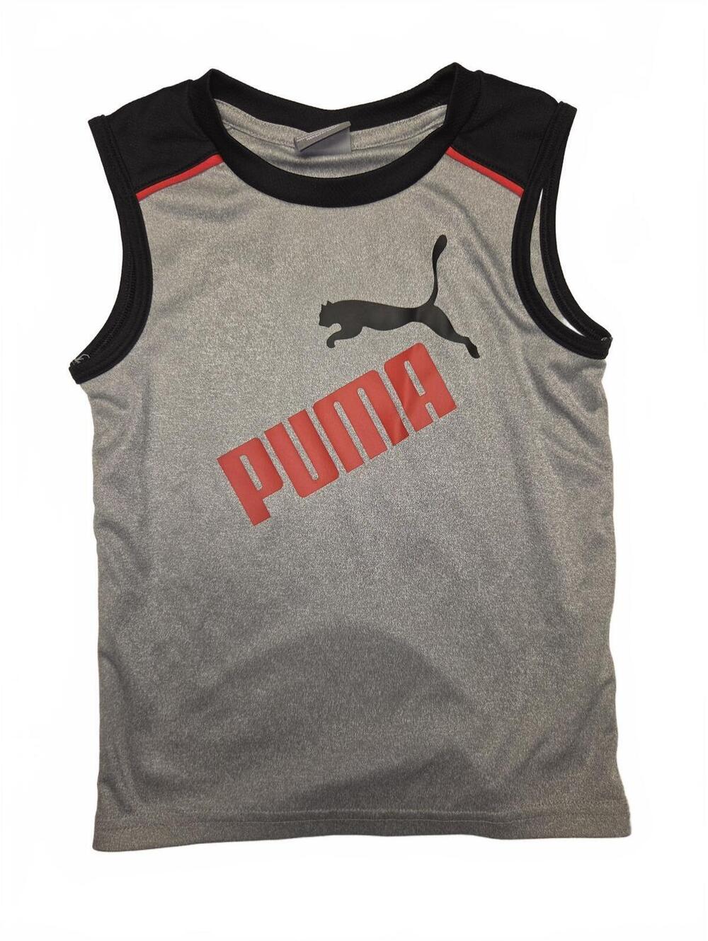 Puma Gray Black Red Athletic Performance Tank Top Boys Size 4